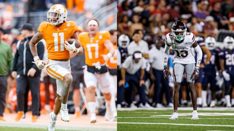 TENNESSEE’S JALIN HYATT AND MISSISSIPPI STATE’S EMMANUEL FORBES ...